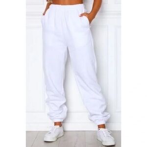 PETITE BASIC JOGGERS white